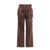 Blumarine Cotton trouser with satin profiles Brown