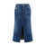 Alexander McQueen Denim skirt with back logo patch Blue