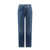 Alexander McQueen Cotton jeans with leather logo patch Blue