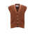 AMARANTO Cotton vest with fringed bottom Brown