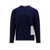 AMARANTO Cashmere sweater with logoed label Blue