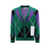 AMARANTO Mohair blend cardigan with geometric embroideries Green