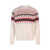 AMARANTO Wool and cashmere sweater with multicolor motif Beige