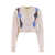 Alessandra Rich Wool cardigan with floral embroideries Beige