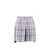 Thom Browne Silk and cotton skirt with tartan motif Grey