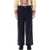 BODE Wide Leg Snap Trousers Blue