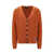DSQUARED2 Cotton blend cardigan with ribbed motif Orange