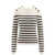 Semicouture Cotton sweater with striped motif Beige