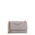 Tory Burch Leather and suede shoulder bag with embossed logo Grey