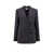 Alexander McQueen Double-Breasted Broken pinstripe blazer Black