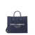 Dolce & Gabbana Nylon and leather handbag with frontal logo print Blue