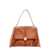 Chloe Leather shoulder bag with engraved logo Brown