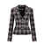 Alessandra Rich Tweed blazer with tartan motif Black