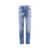 DSQUARED2 Cotton jeans with suede logo patch Blue