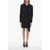 Victoria Beckham Slim Fit Tie Neck Shirt Dress Black