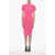 Victoria Beckham Virgin Wool Blend Sheath Dress With Full Zip Pink