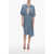 Victoria Beckham Draped Midi Dress With Cut-Out Detail Light Blue