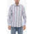 Aspesi Striped Print Long Sleeved Shirt Light Blue