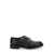 Doucal's Black Monks Shoes With Double Buckle In Hammered Leather Man Black