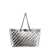 Balenciaga Quilted leather shoulder bag with frontal monogram Silver