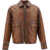 Golden Goose Leather Jacket DARK TOBACCO BROWN