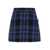 MSGM Black And Blue Skorts With Check Motif In Fabric Woman Black