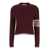 Thom Browne Bordeaux Cropped Pullover With 4 Bar Stripes In Wool Woman RED