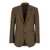 Lardini Beige Single-Breasted Jacket With Houndstooth In Wool Man Beige