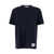 Thom Browne Blue T-Shirt With Logo Patch In Stretch Wool Man BLUE