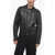 Maison Margiela Mm6 Leather Biker Jacket With Zipped Sleeves Black