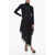Maison Margiela Mm6 Stretch Sheath Dress With Satin And Lace Drape Black
