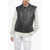 Maison Margiela Mm6 Quilted Leather Biker Waistcoat Black