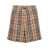 Burberry 'Catia' Beige Mini Skirt With Fringed Hem And All-Over Vintage Check Motif In Cotton Blend Woman Beige