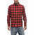 Woolrich Checked Cotton Flannel Shirt With Double Breast Pocket Black