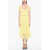 Self-Portrait Accordition Chiffon Maxi Dress With Macrame' Lace Hem Yellow