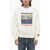 Heron Preston Printed Brushed Cotton Crewneck Sweater Beige