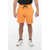 Sprayground Brushed Cotton Shorts With Embroidered Logo Orange