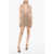 COSTARELLOS Draped Lurex Mini Dress With Maxi V-Neck Pink