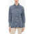 Ganni Denim Shirt With Snap Buttons Blue