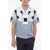 Neil Barrett Geometric Patterned Cubist Fair-Isle Cotton Shirt Light Blue