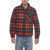 Woolrich Padded Timber Overshirt With Check Pattern Black