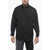 Destin Twill Wool Gio Shirt With Snap Buttons Black