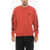 Off-White Brushed Cotton Crew-Neck Sweatshirt Red