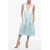 SA SU PHI V Neck Satin Serena Midi Dress Light Blue