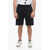 Off-White Embroidered Brushed Cotton Scribble Jogger Shorts Black