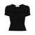 Blumarine Blumarine Logo Ribbed Cotton Cropped T-Shirt Black