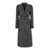 Tagliatore 'Jole' Black And White Double-Breasted Coat With Golden Buttons In Wool Blend Woman GREY