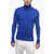 Off-White Ribbed Helvet Turtle Neck Pullover Blue