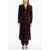 forte_forte Faux Fur Double-Breasted Coat With Belt Burgundy