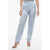 KRIZIA 3-Pocket Flax Blend Pants With Hidden Closure Light Blue